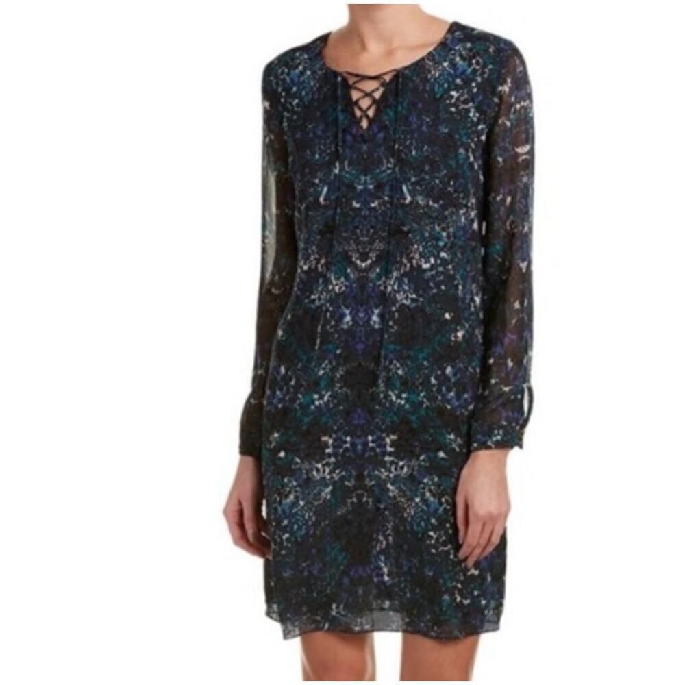 Cabi Womens Size M Multicolor Abstract Long Sleeve Lined Boho Artsy